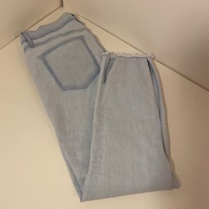 LOFT Ankle Jeans w/ Frayed Hem